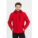 Mero Life Erkek Kırmızı Kapüşonlu Su Ve Rüzgar Geçirmez Softshell Mont