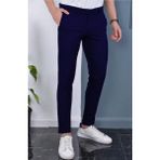 Mero Life Erkek Lacivert Italyan Kesim Slim Fit Kaliteli Esnek Likralı Bilek Boy Kumaş Pantolon - 33