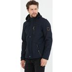 Mero Life Erkek Lacivert Kapüşonlu Su Ve Rüzgar Geçirmez Softshell Mont