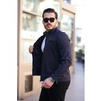 Mero Life Erkek Lacivert Su Ve Rüzgar Geçirmez Slim Fit Astarlı Mevsimlik Mont