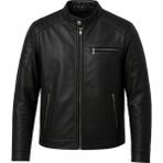 Mero Life Erkek Siyah Dar Kesim Yeni Sezon Deri Ceket Mont - 5XL