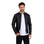Mero Life Erkek Siyah Yeni Sezon Deri Ceket Mont 2XL Mero-603NM