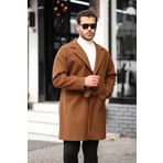 Mero Life Erkek Taba Kemerli Oversize Rahat Kesim Kaşe Kaban