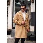 Mero Life Erkek Vizyon Kemerli Oversize Rahat Kesim Kaşe Kaban - XL