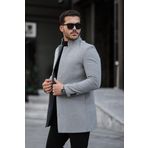 Mero Life Erkek Yeni Sezon Açık Gri Kaşe Kaban