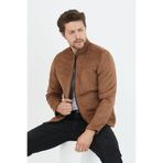 MeroLife Mero Life Erkek Kahverengi Dar Kesim Süet Ceket S Mero-640NM