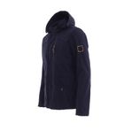 MeroLife Mero Life Erkek Lacivert Kapüşonlu Outdoor Su Ve Rüzgar Geçirmez Softshell Spor Mont L Mero-467NM