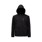 MeroLife Mero Life Erkek Siyah Kapüşonlu Outdoor Su Ve Rüzgar Geçirmez Softshell Spor Mont L Mero-475NM