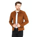 MeroLife Mero Life Erkek Taba Mevsimlik Dar Kesim Süet Ceket & Mont S Mero-409NM