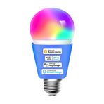 meross Akıllı Wi-Fi ampul, Apple HomeKit ile çalışır, WiFi lamba, LED, çok renkli, kısılabilir ampul, Siri, Alexa, Google Home ve SmartThings ile uyumlu, E27 sıcak beyaz