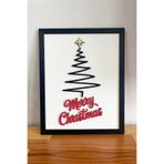 Merry Christmas Yazılı 3D Yılbaşı Tablosu – 2 Katmanlı Ahşap MDF