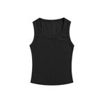 Merry See Düz Renk Kadın Kolsuz Bluz Crop Top Siyah S