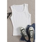 Merry See Düz Renk Kadın Kolsuz Bluz Crop Top