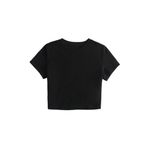 Merry See Pamuklu Yumuşak Dokulu Kısa Kol Bisiklet Yaka Bluz Crop Siyah XS