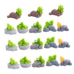 MERRYHAPY 18 Adet Mini Taş Dekorasyon Minyatür Zen Bahçe Kayaları Yapay Yosun Taş Kayaları Süs Aksesuarları Mini Bonsai Figürleri Süs Bitkileri Saksı Teraryum