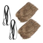 MERRYHAPY Kadınlar Ve Erkekler Için 2 Adet Kürklü Bacak Isıtıcıları Viking Bot Galoşları Sahte Kürk Bacak Sarar Cosplay Ve Kış Için Kabarık Kostüm Aksesuarları (kayışlı)