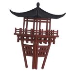 MERRYHAPY Mini Heykeli Minyatür Çin Japon Pavilion Heykel Peri Zen Bahçe Aksesuarları Bonsai Akvaryum Peyzaj Için Plastik Asya Kulesi