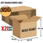 Mersa 60X40X40 cm 12 Adet Çift Oluklu Taşıma, Taşınma Kolisi, Karton Koli, Boş Koli