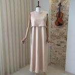 Mersha Collection Mersha 4 Mevsim Sıfır Kol Elbise - Lohusa Anne Elbisesi - Krem - 42
