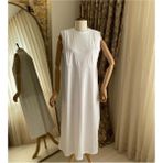 Mersha Collection Mersha Sıfır Kol Astar Emzirme Elbisesi - Lohusa Içlik - Emzirme Içlik - Beyaz