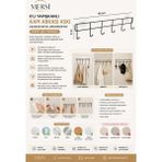 Mersi Shop 6’lı Yapışkanlı Kapı Arkası Askı – Delmesiz Metal Duvar ve Kapı Organizer Raf - Siyah