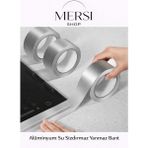 Mersi Shop Alüminyum Su Sızdırmaz Yanmaz Bant | Yüksek Isıya Dayanıklı Tamir Bandı - Gri