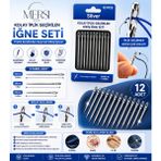 Mersi Shop Kolay Iplik Geçirmeli Iğne Seti – Kendinden Geçirmeli 12’li Dikiş Iğnesi - Gümüş