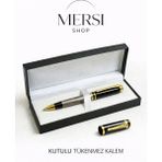 Mersi Shop Osmanlı Arması Baskılı Özel Kutulu Tükenmez Kalem 14 cm Hediyelik - Siyah