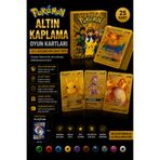 Mersi SHOP Pokemon Altın Kaplama Oyun Kartları 55'li Koleksiyon Kart Seti 9x6,5 cm