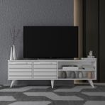 Mert Sert Mobilya Noyan Tv Sehpası Beyaz Gövde Beyaz Kapak