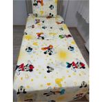 Mert Tek Kişilik Sarı Mickey Mouse Nevresim Çarşaf Takımı - 100 x 200 cm - Açık Sarı
