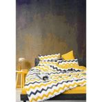 Mert Tek Kişilik Yorgan Kılıfı 1 Adet Yastık Kılıfı - 160 x 220 cm - Gri - Sarı