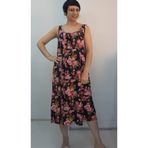 Mertcan Butik Siyah sincap Mavi kuş desenli önü arkası büzgülü çiçekli askili elbise