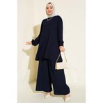 Merterium Kadın Tunik Pantolon İkili Takım Lacivert 1013
