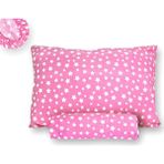 Mertim Ranforce Kumaş Lastikli Ara Ölçü Çarşaf Takımı 120x200 Pembe Yıldız Desenli - 120 x 200 cm