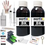 Mertink Hp 6313 2575 8150 D5160 (336-338-342-343-344) Kartuş Dolum Seti 2X100ML Siyah Mürekkep
