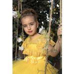 Mertoğlu Bebe 5 Yaş - 8 Yaş Kız Çocuk Abiye Mezuniyet Elbisesi Sarı 5-6 Yaş mertNM138