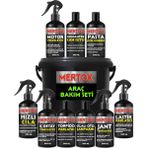 Mertox 10 Parça Müthiş Oto Araç Araba Yıkama Temizlik Bakım Seti Kovalı - 500 ml