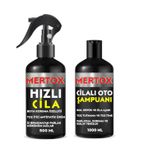 Mertox Araç Araba Otomobil Oto Temizlik Seti Ürünleri - Cilalı Oto Şampuanı + Hızlı Cila 2X500ml Malzemeleri
