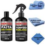 Mertox Otomobil Araç Araba Oto Temizlik Seti - Ince Çizik Giderici Pasta + Torpido Parlatıcı 2X500ML