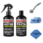 Mertox Otomobil Araç Araba Oto Temizlik Seti - Motor Temizleme Spreyi + Ince Çizik Giderici Pasta 2X500ML