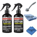 Mertox Otomobil Araç Araba Oto Temizlik Seti Ürünleri - Iç Detay + Motor Temizleyici Sprey 2X500ML Malzemeleri