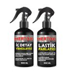 Mertox Otomobil Araç Araba Oto Temizlik Seti Ürünleri Iç Detay Temizleyici + Lastik Parlatıcı 2X500ML Malzemeleri