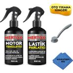 Mertox Otomobil Araç Araba Oto Temizlik Seti Ürünleri - Motor Temizleyici Sprey + Lastik Parlatıcı 2X500ML Malzemeleri