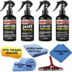 Mertox Otomobil Araç Araba Oto Temizlik ve Bakım Seti Motor Jant Iç Detay Temizleyici ve Torpido Parlatıcı Süt 4X500ML