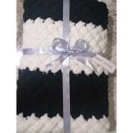 Merut Style Alize Puffy Siyah Beyaz Bebek ve Tv Battaniyesi - 100 x 180 cm - Siyah - Beyaz