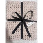 Merut Style El Örgüsü Puffy Kemik Rengi Burgu Desen Bebek ve Tv Battaniyesi - 90 x 90 cm