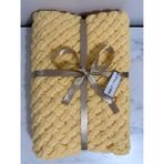 Merut Style El Örgüsü Puffy Limon Hasır Desen Bebek Battaniyesi 90X90 cm - 90 x 90 cm - Sarı