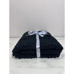 Merut Style El Örgüsü Puffy Siyah Burgu Desen Bebek Battaniyesi - 90 x 90 cm