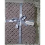 Merut Style El Örgüsü Pufy Taş Rengi Hasır Desenli Bebek Battaniyesi - 90 x 90 cm